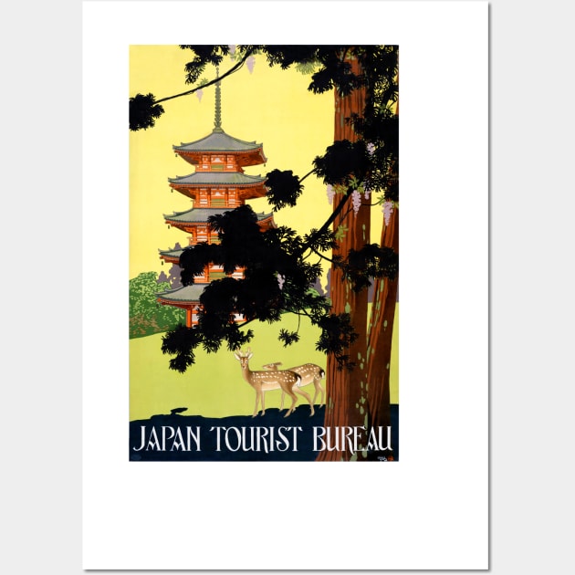 Vintage Travel Poster Japan Pagoda Wall Art by vintagetreasure